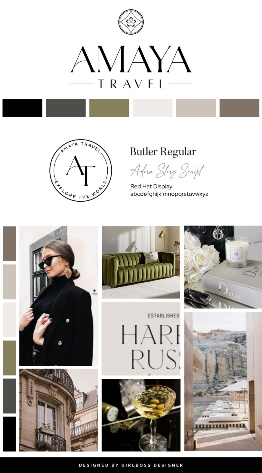 Luxurious and Timeless Black, Charcoal, Olive and Warm Neutral Branding ...