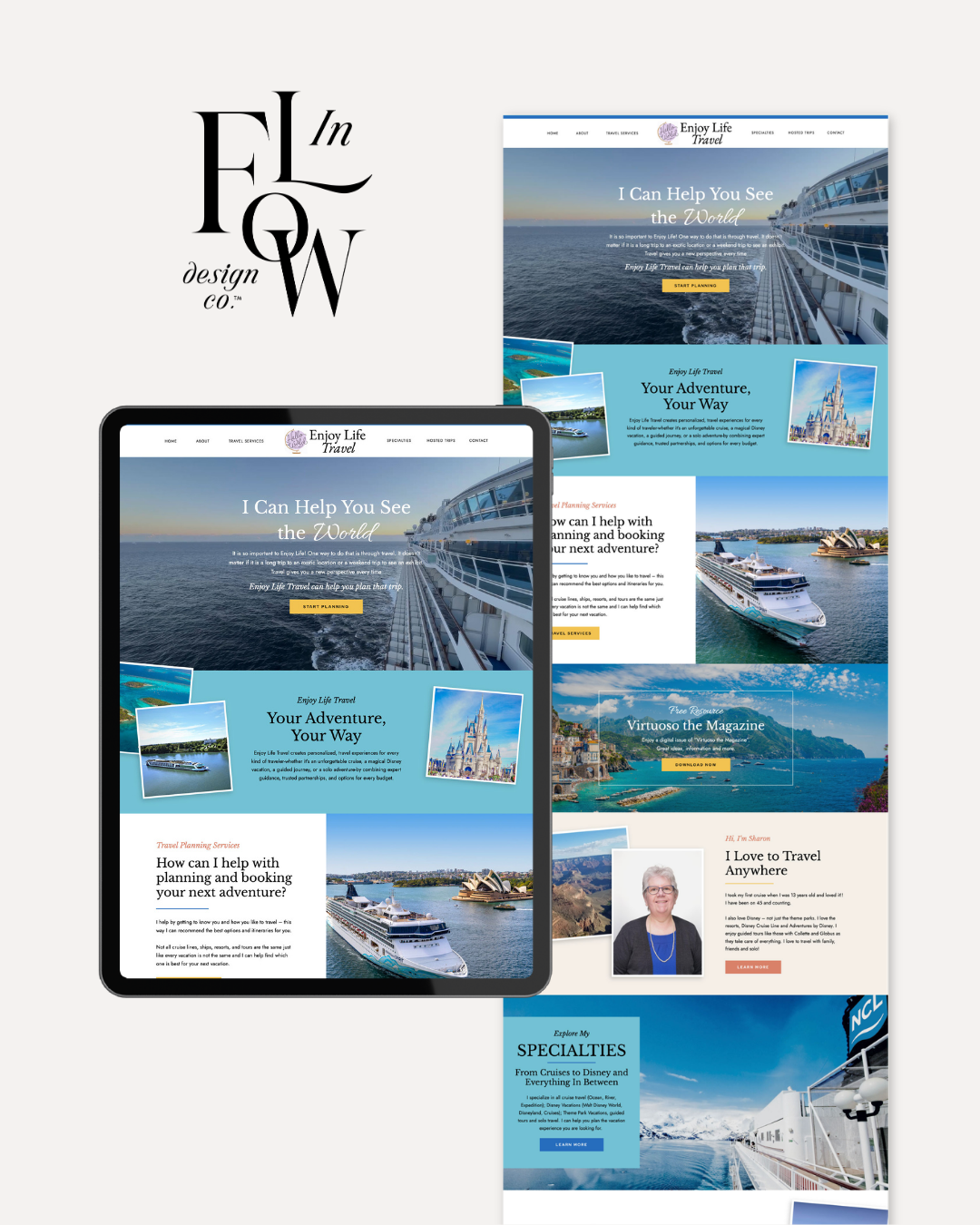 Confident & Classic Showit Website Design | Enjoy Life Travel